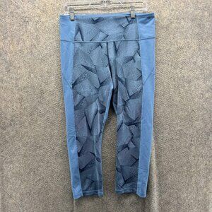 Under Armour Leggings Womens Large Blue Geometric Print Capri Gym Workout